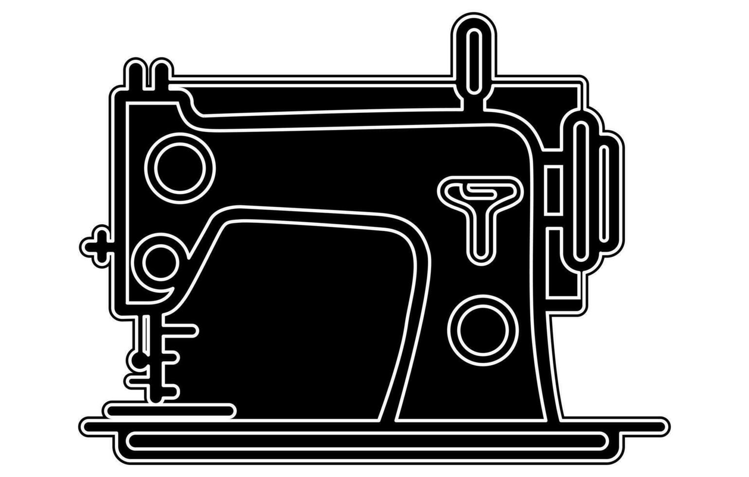 Nähen Maschine Symbol. Schneider Konzept. Vektor eben Silhouette