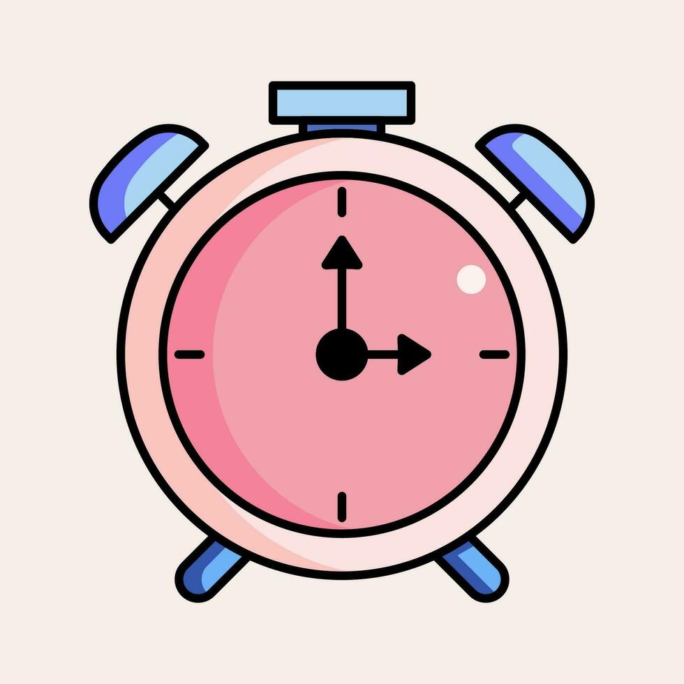 Alarm Uhr Symbol eben Illustration Stil vektor