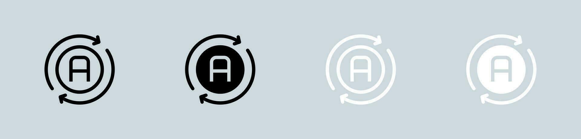Automatisierung Symbol einstellen im schwarz und Weiß. Innovation Technologie Zeichen Vektor Illustration.