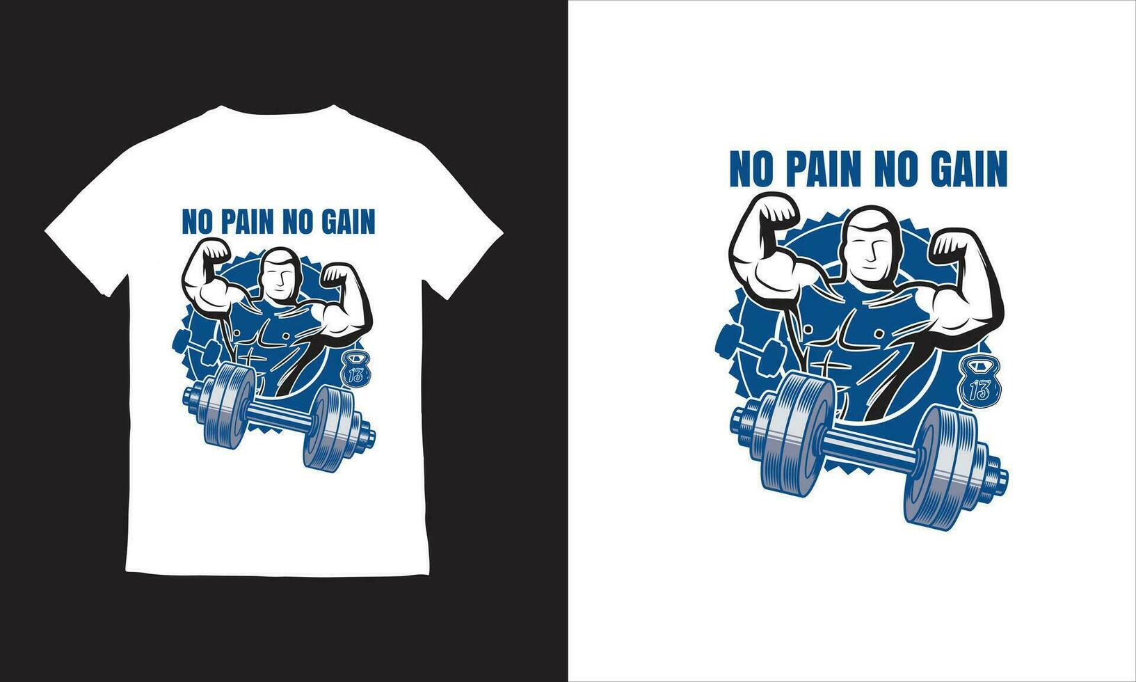 vektor kondition t-shirt design Gym t-shirt med stor muskler