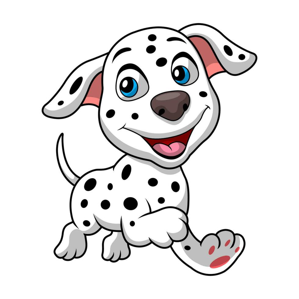 söt dalmatian hund tecknad serie på vit bakgrund vektor