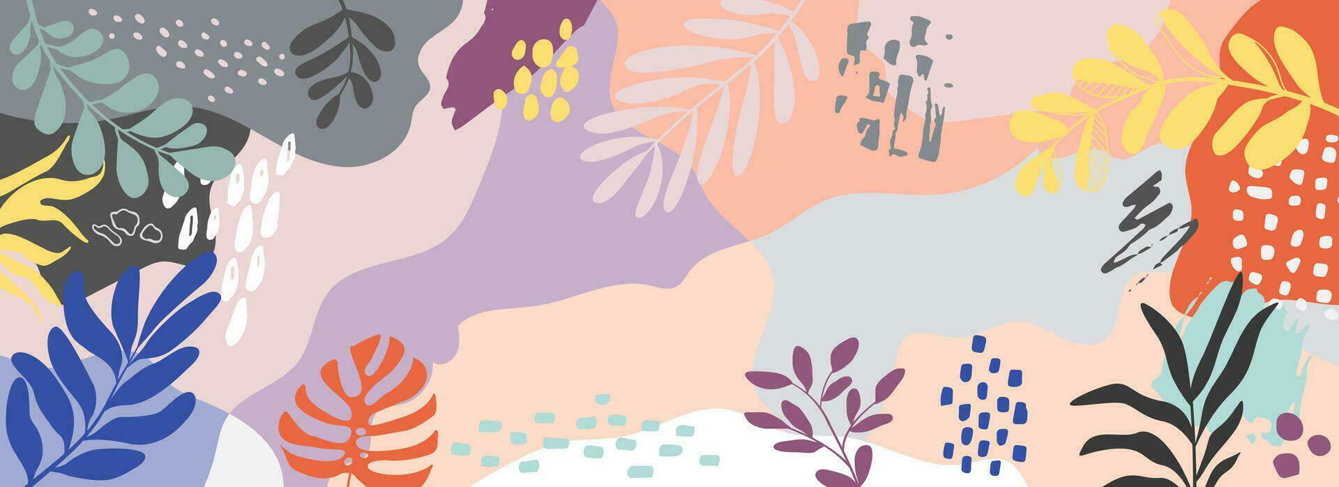 Design-Bannerrahmen Blume Frühlingshintergrund mit schönem. Blumenhintergrund für Design. bunter hintergrund mit tropischen pflanzen. Platz für Ihren Text. vektor