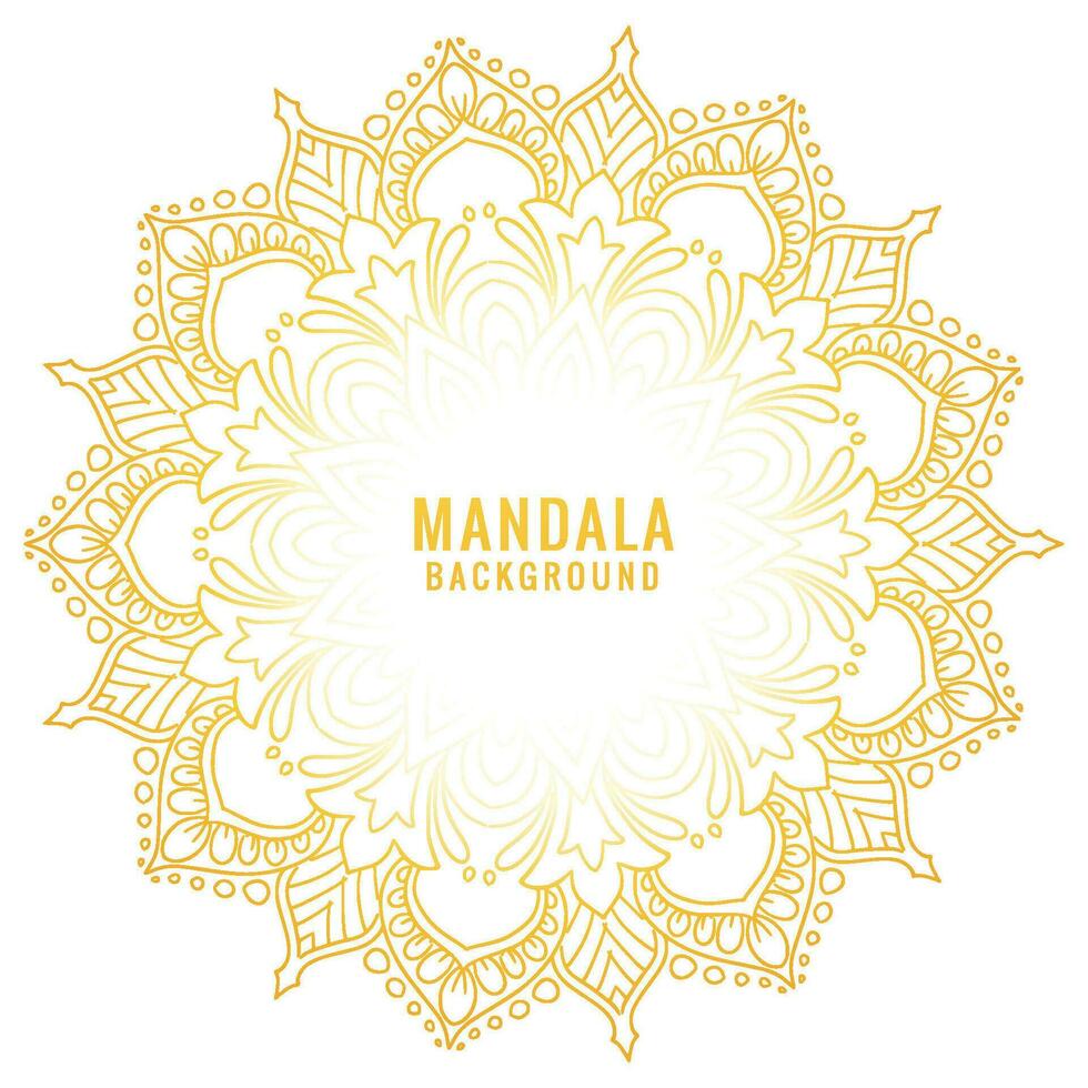 dekorativ gyllene mandala på vit bakgrund vektor