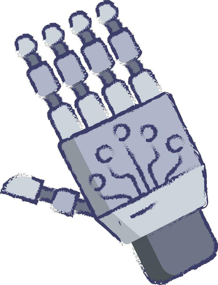 robot hand hand dragen vektor illustration