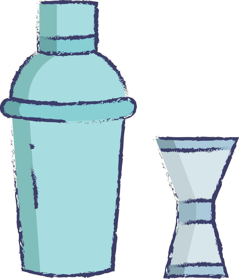 cocktail shaker hand dragen vektor illustration