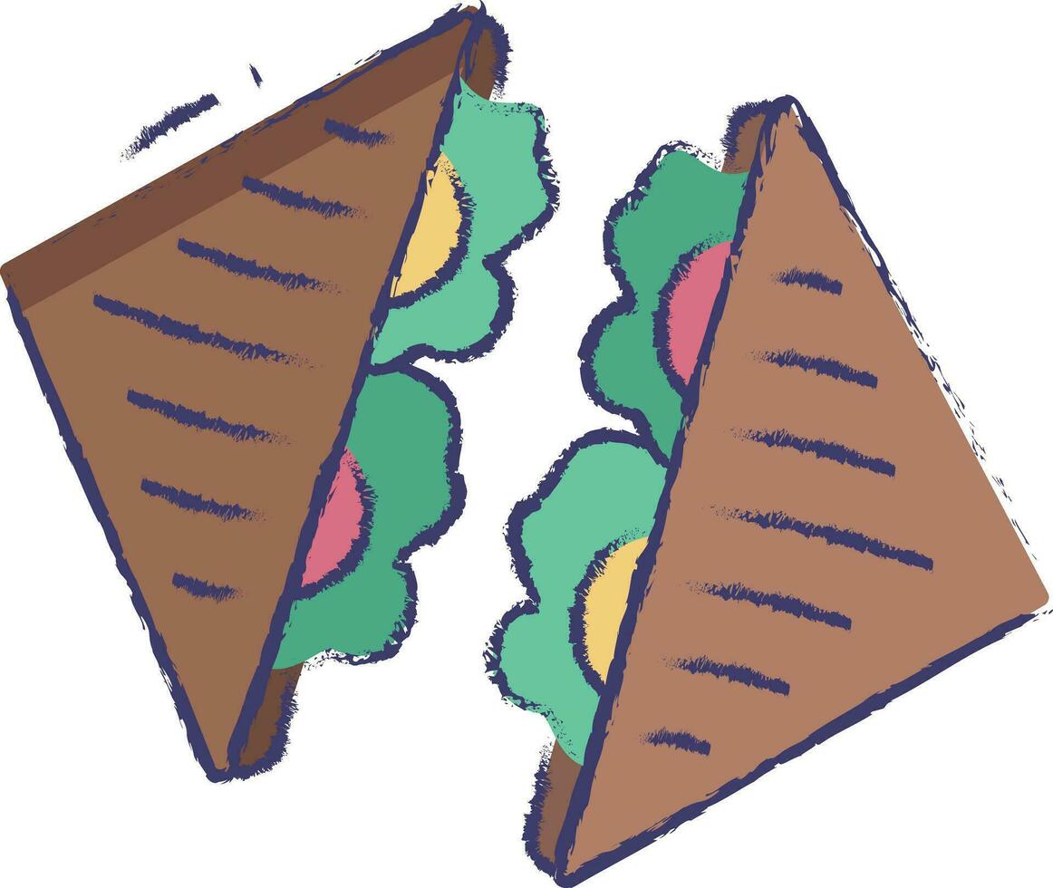 smörgås hand dragen vektor illustration