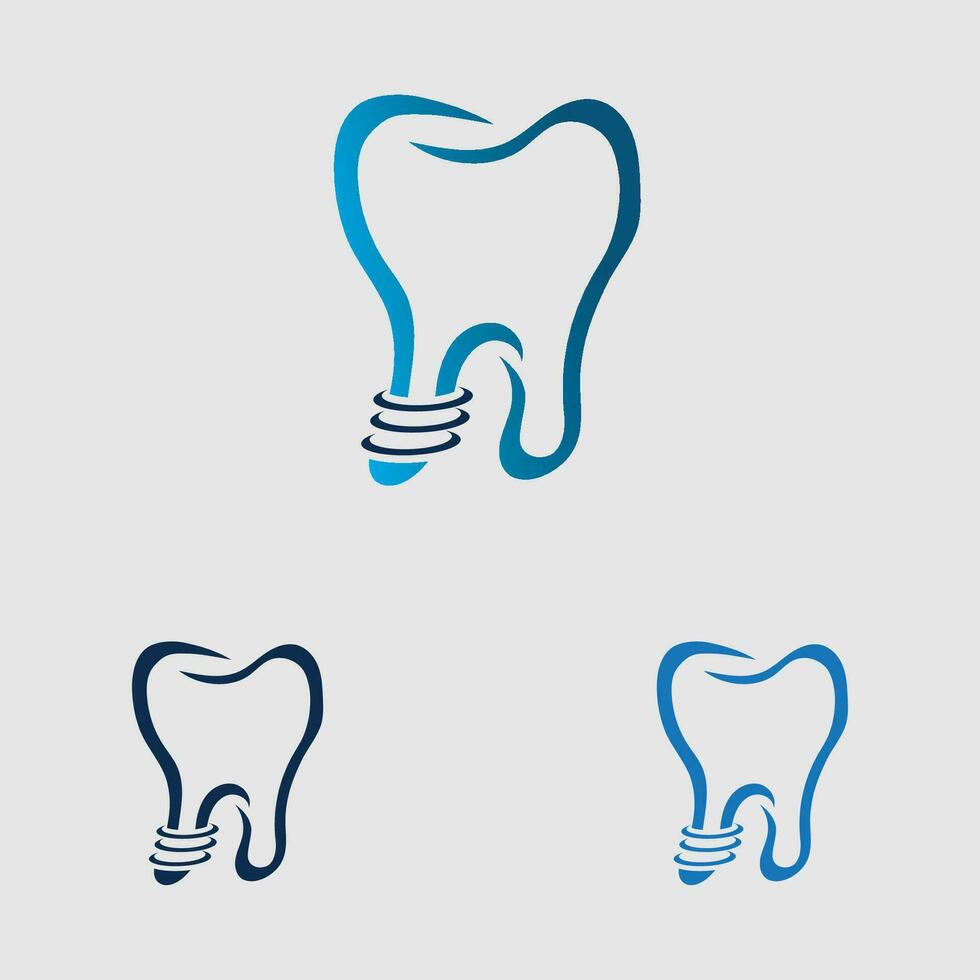 Dental implantieren Logo Design Konzept Vektor, Dental Pflege Logo Vorlage vektor