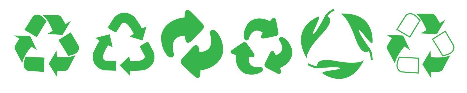 Symbolsammlung recyceln. Recycling-Zeichen setzen. Recycling-Recycling-Symbol vektor