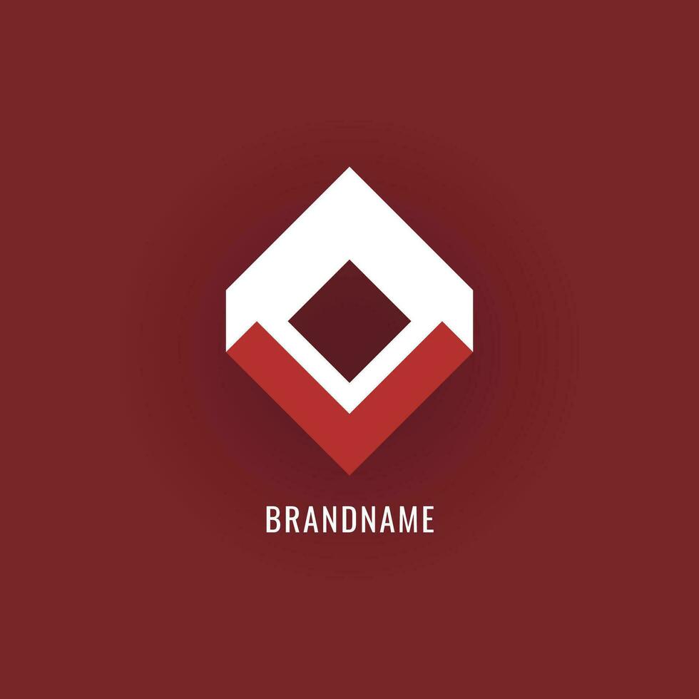 abstrakt geometrisch Geschäft Logo Konzept Design rot Weiß Diamant Formen Vektor