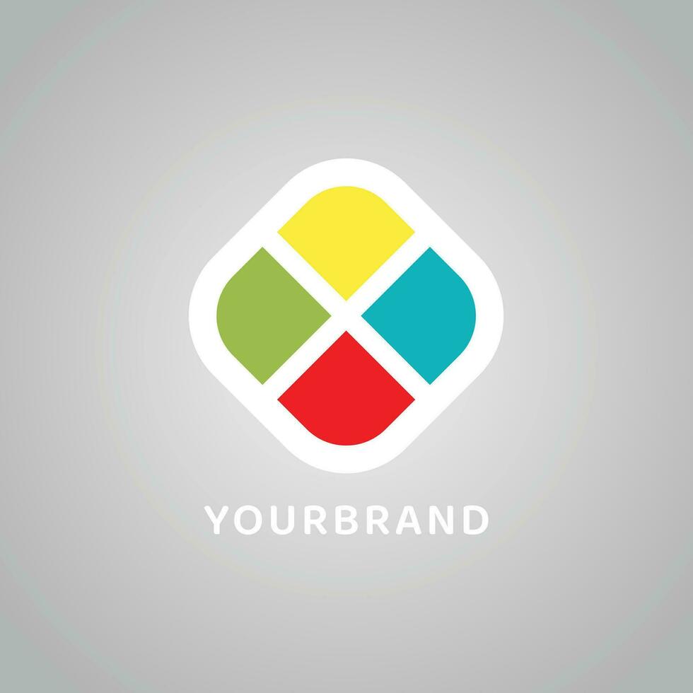minimalistisk färgrik abstrakt geometrisk form vektor företag ikon logotyp design begrepp
