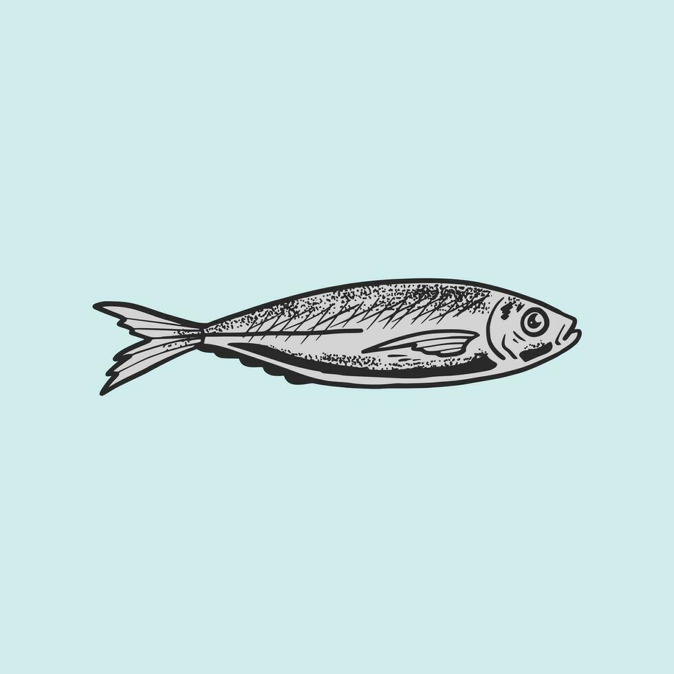 makrill fisk hand dragen vektor illustration