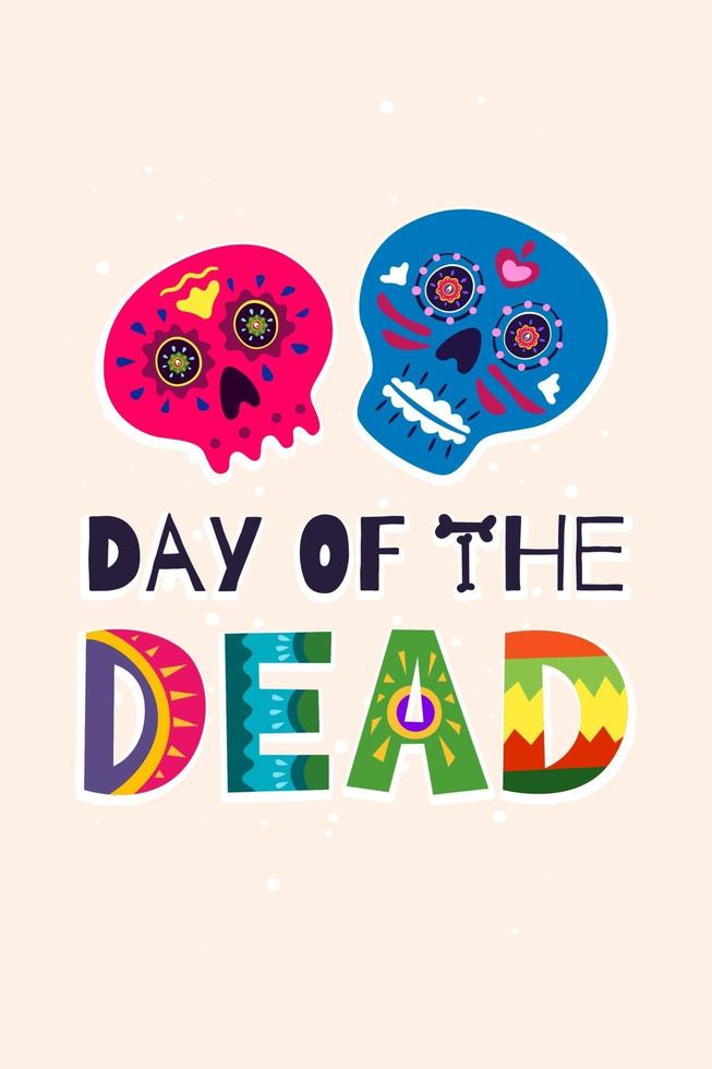 mexikansk död dag dia de los muertos vertikal affisch vektor