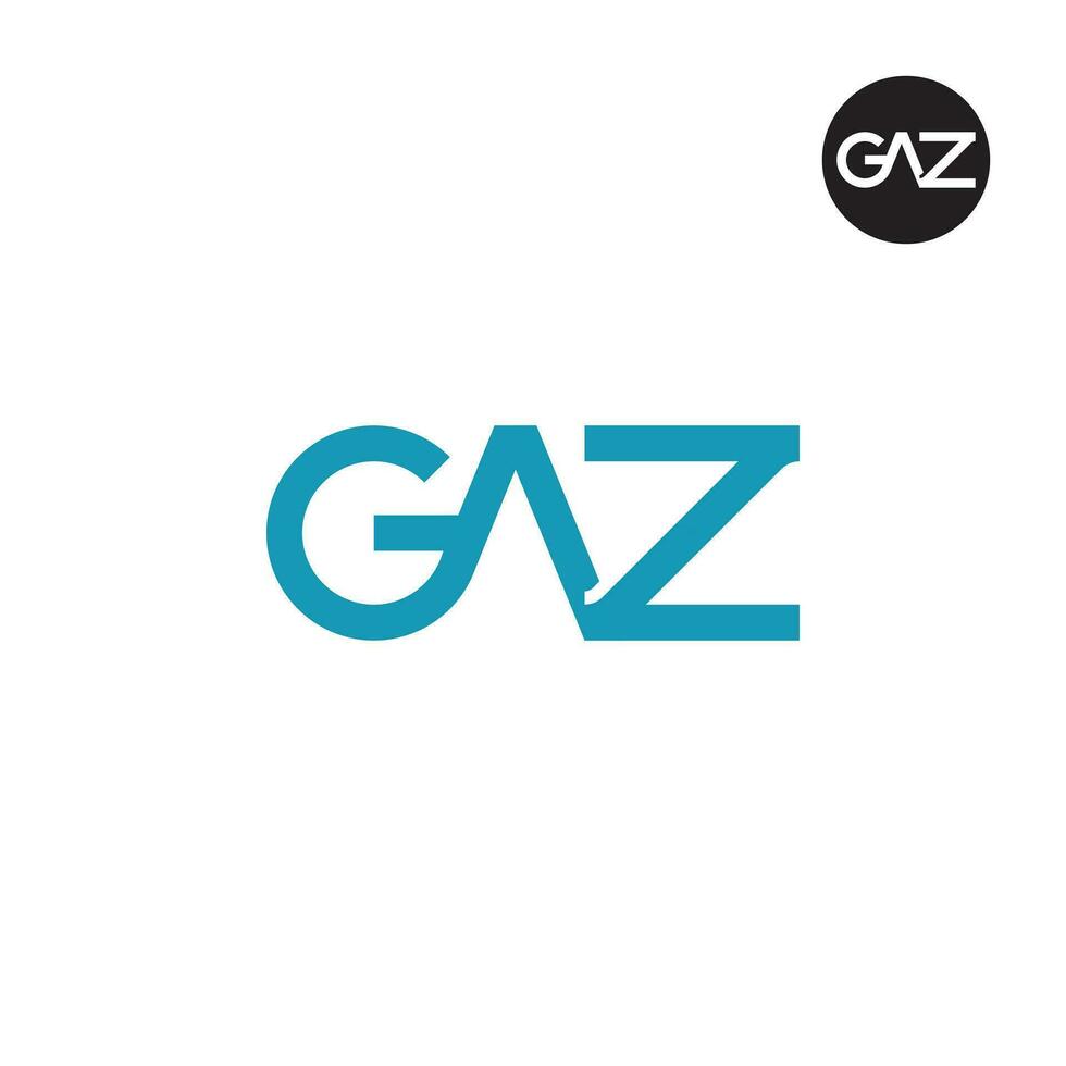 Brief gaz Monogramm Logo Design vektor