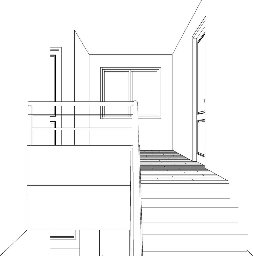 3d illustration av bostads- projekt vektor