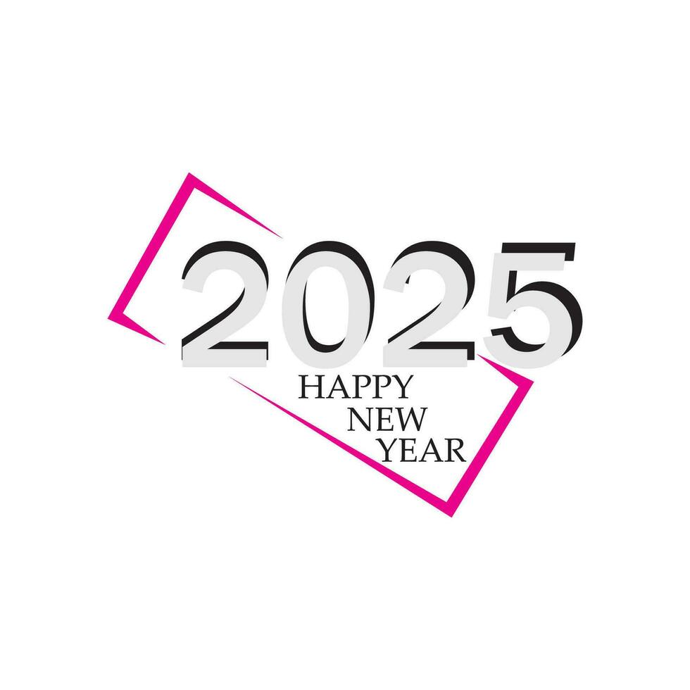 Lycklig ny år 2025 text design. omslag av företag dagbok för 2025 med lyckönskningar. broschyr design mall, kort, baner. vektor illustration. isolerat på vit bakgrund