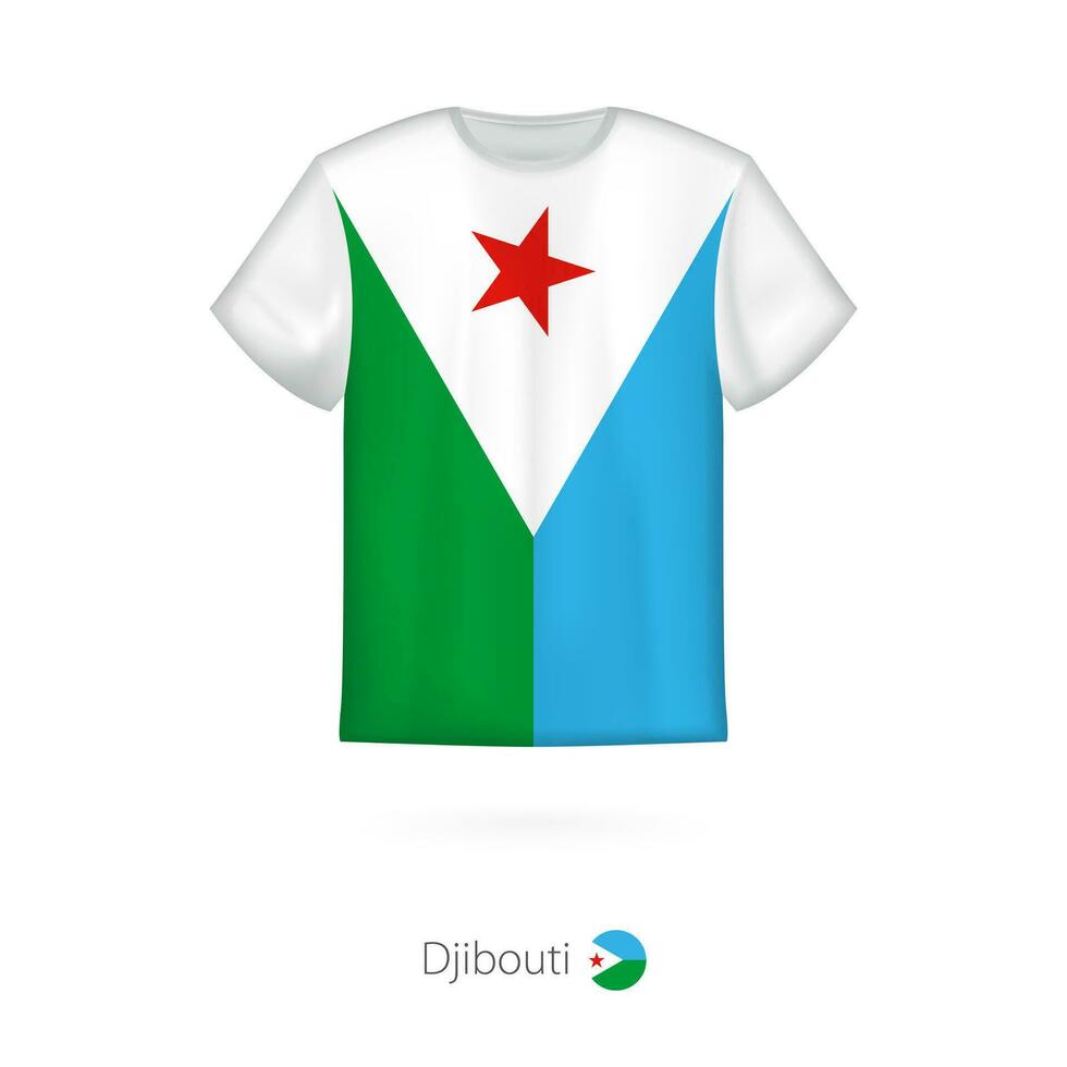 t-shirt design med flagga av djibouti. vektor