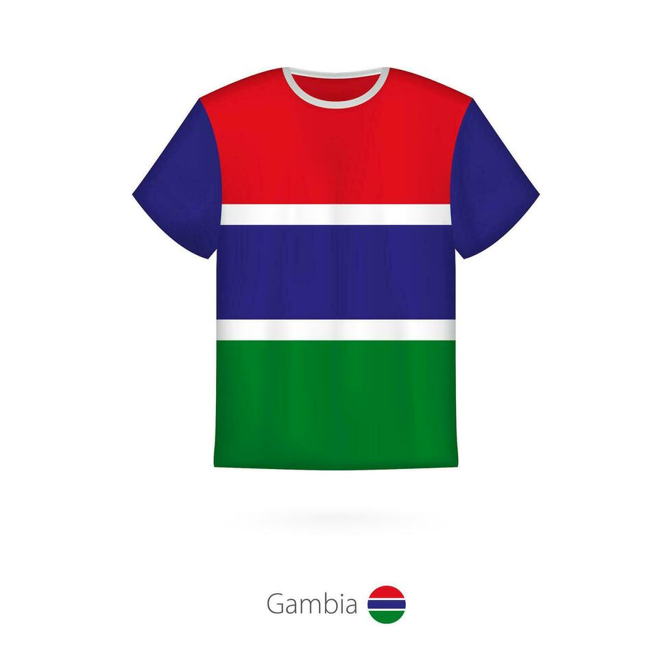 T-Shirt Design mit Flagge von Gambia. vektor