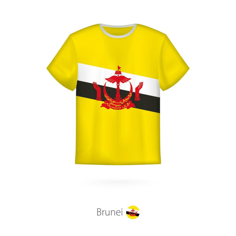 t-shirt design med flagga av brunei. vektor