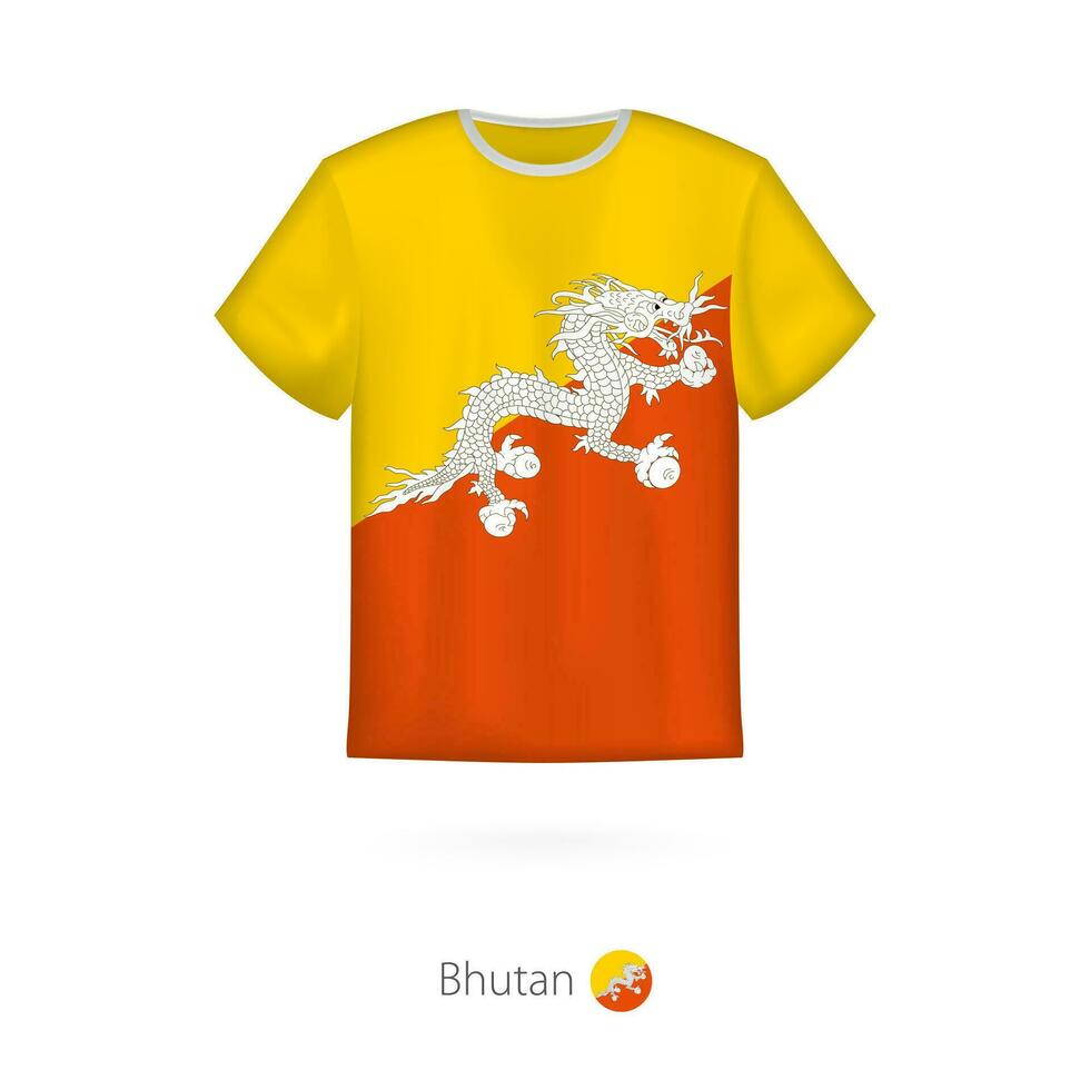 T-Shirt Design mit Flagge von Bhutan vektor