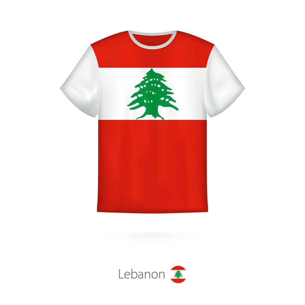 T-Shirt Design mit Flagge von Libanon. vektor