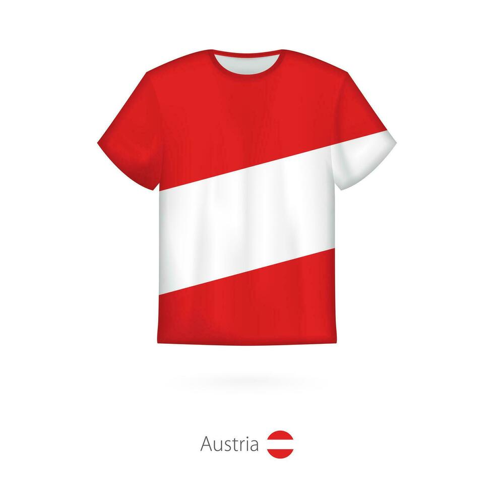 T-Shirt Design mit Flagge von Österreich. vektor