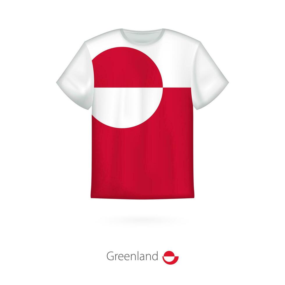 T-Shirt Design mit Flagge von Grönland. vektor