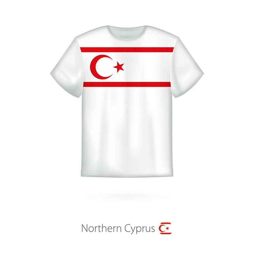 T-Shirt Design mit Flagge von Nord Zypern. vektor