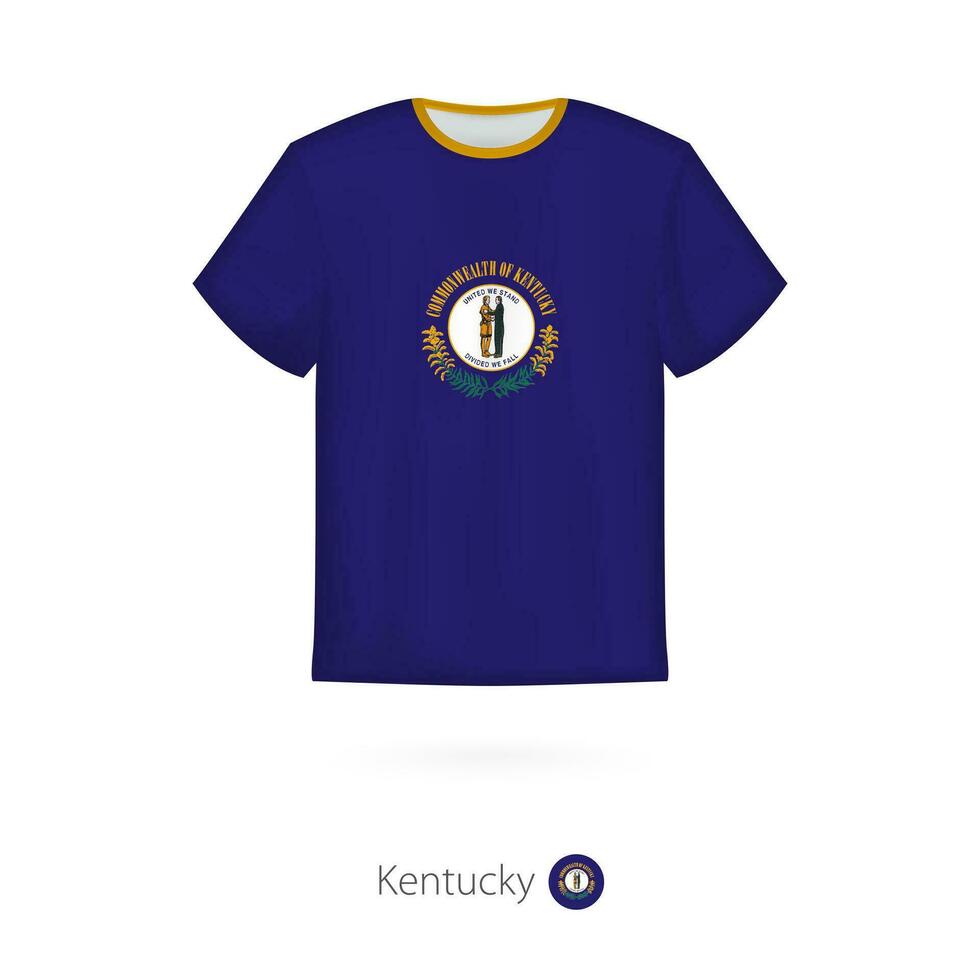 t-shirt design med flagga av kentucky oss stat. vektor