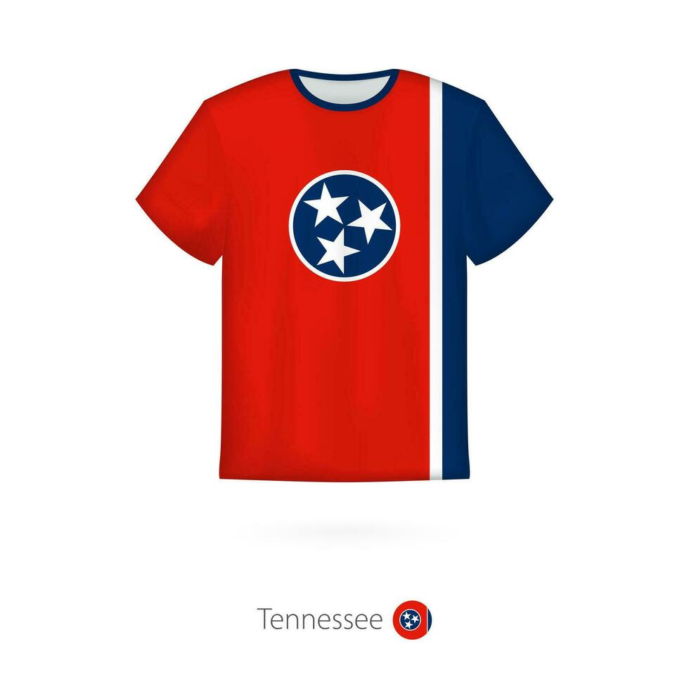 t-shirt design med flagga av tennessee oss stat. vektor