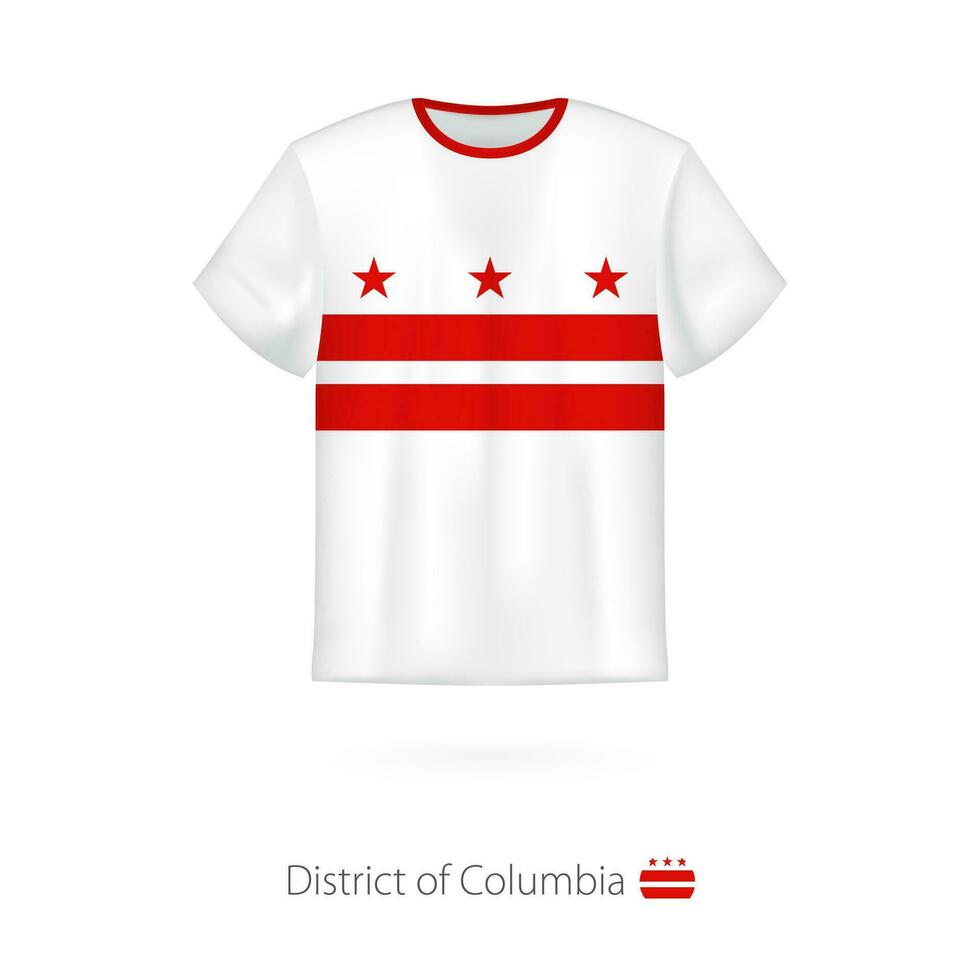 t-shirt design med flagga av distrikt av columbia oss vektor
