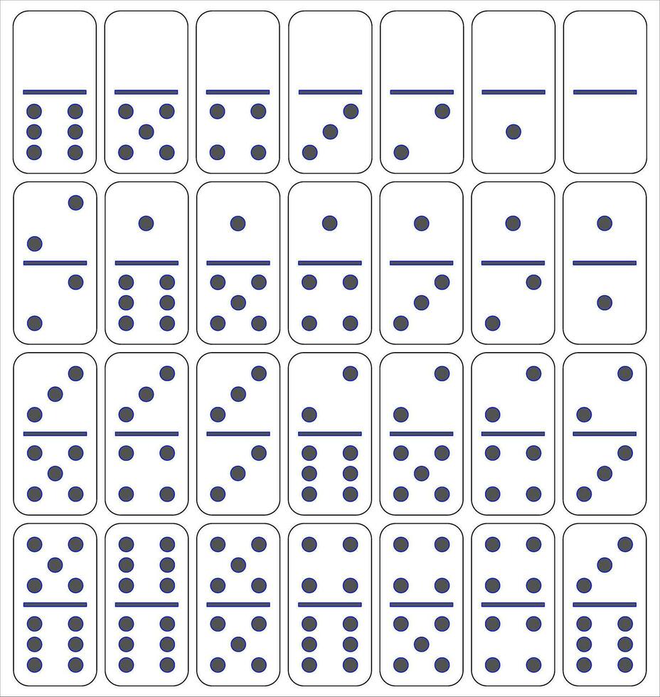 domino uppsättning av 28 plattor cnc. laser skära vektor illustration.