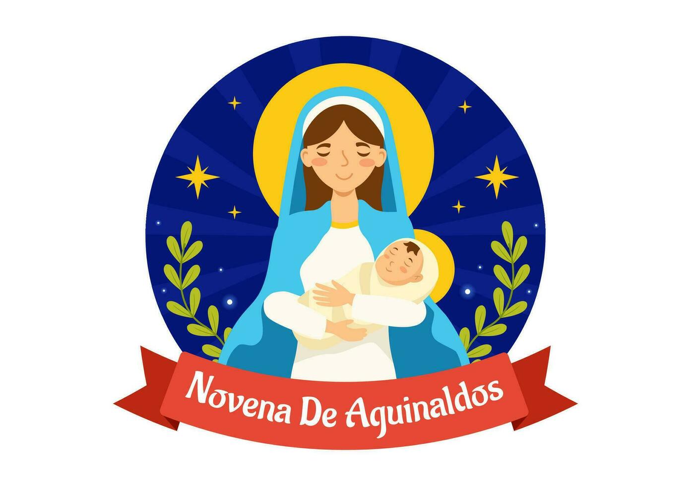 novena de aguinaldos vektor illustration med Semester tradition för familjer till skaffa sig tillsammans på jul i platt tecknad serie bakgrund design