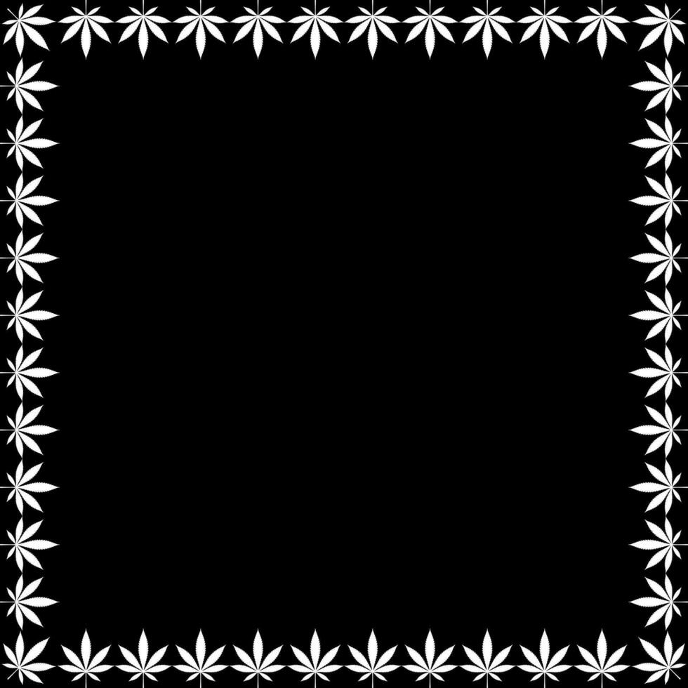 Rahmen Arbeit erstellen von Cannabis ebenfalls bekannt wie Marihuana Blatt Silhouette, können verwenden zum Dekoration, aufwendig, Hintergrund, rahmen, Raum zum Text von Bild, oder Grafik Design. Vektor Illustration