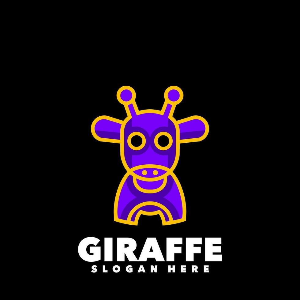 giraff lila maskot vektor