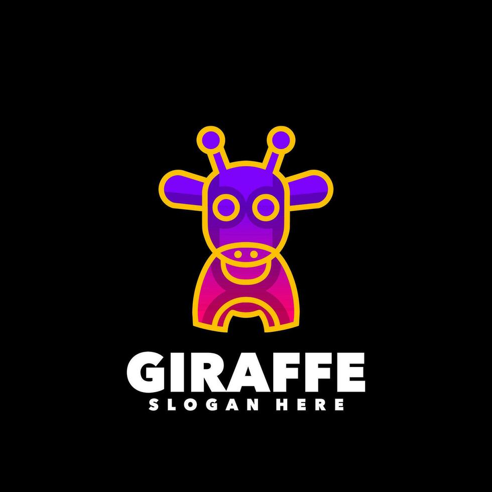 Giraffe Linie Gradient vektor