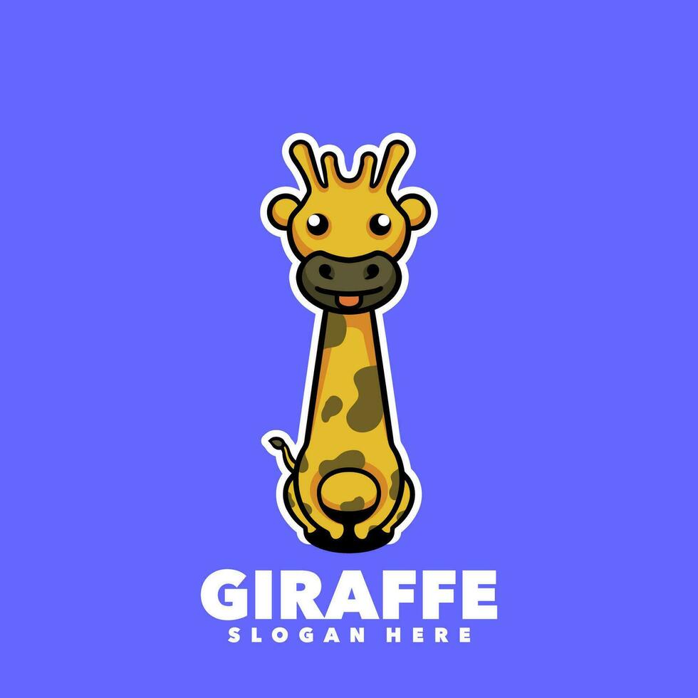 giraff maskot tecknad serie vektor