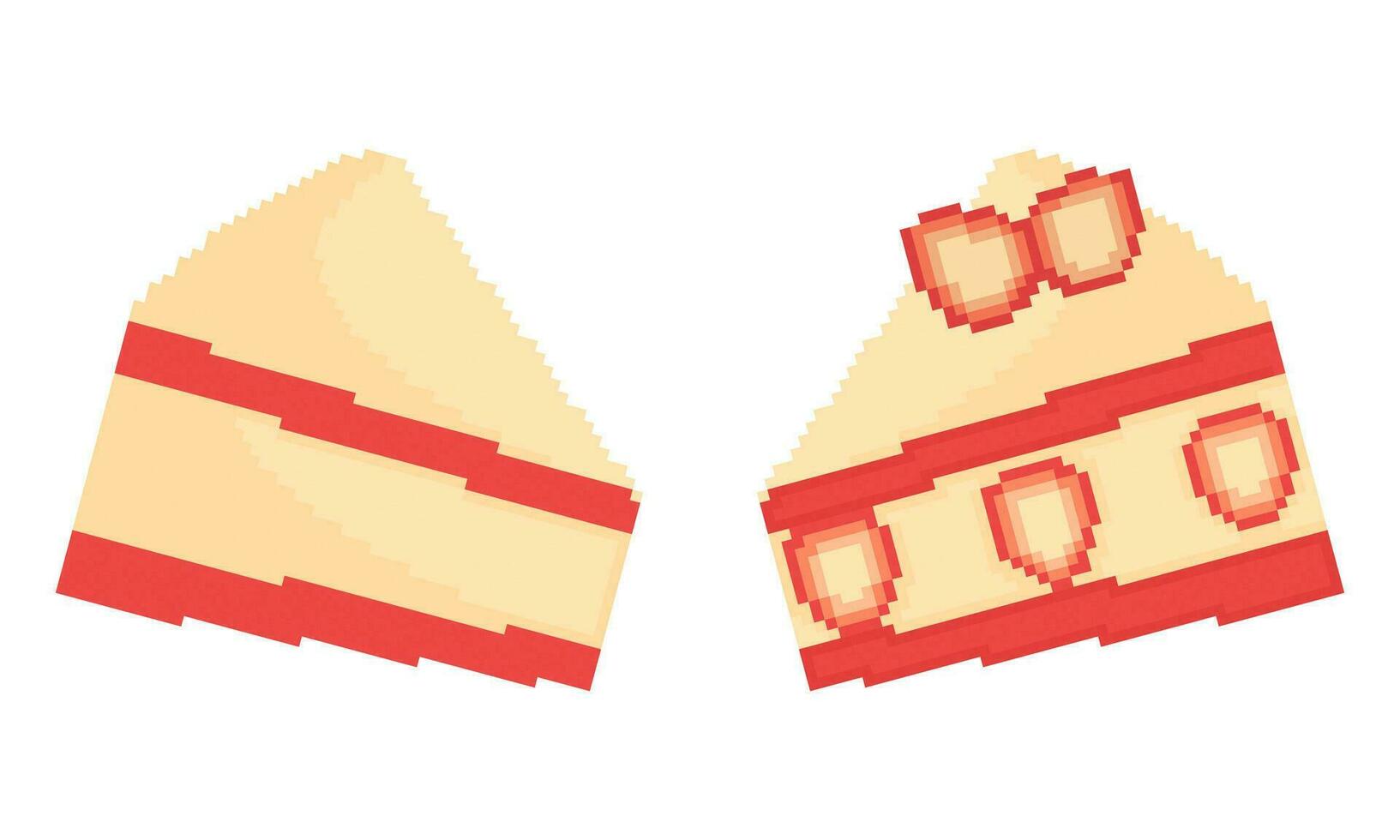 Illustration von Erdbeere Kuchen mit Pixel Thema vektor