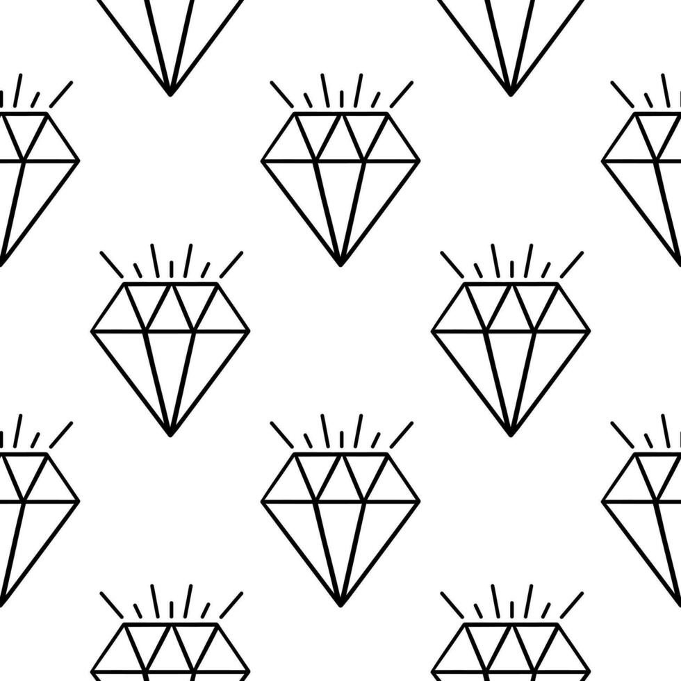 översikt diamant sömlös mönster vektor