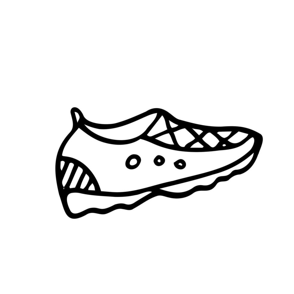 Gekritzel Sneaker Vektor skizzieren Symbol. Sport Schuhe isoliert