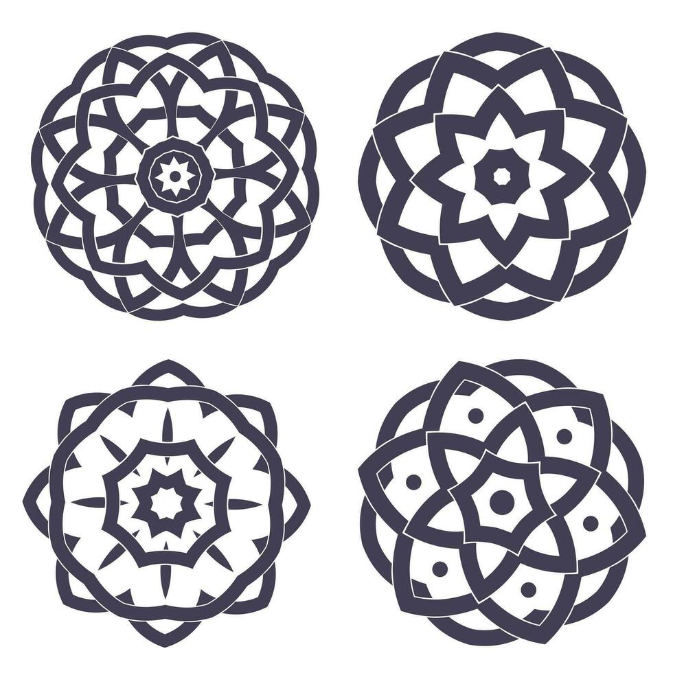 vier Kreise mit geometrisch Muster vektor