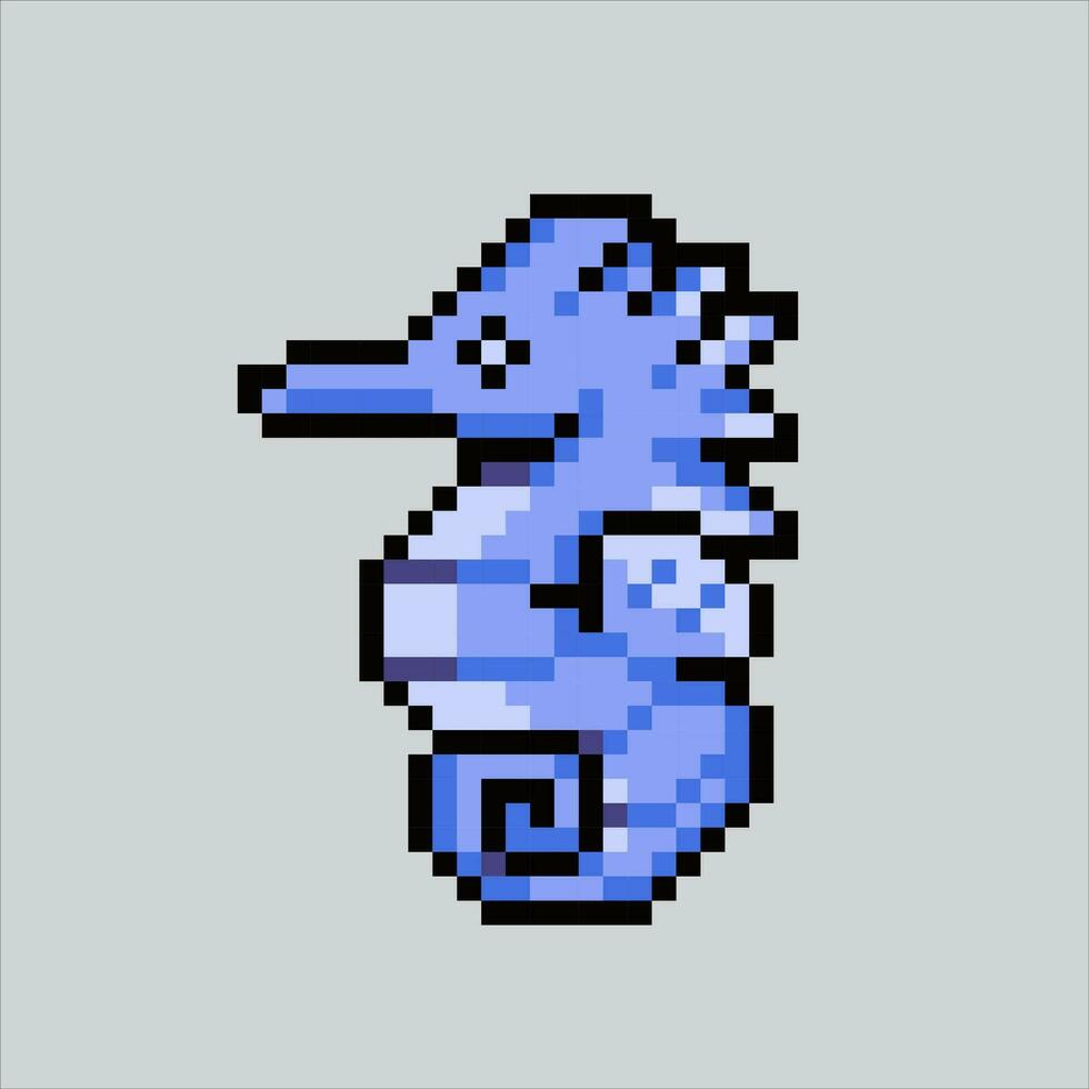 Pixel Kunst Illustration Seepferdchen. pixelig Seepferdchen. Ozean Seepferdchen Symbol pixelig zum das Pixel Kunst Spiel und Symbol zum Webseite und Video Spiel. alt Schule retro. vektor