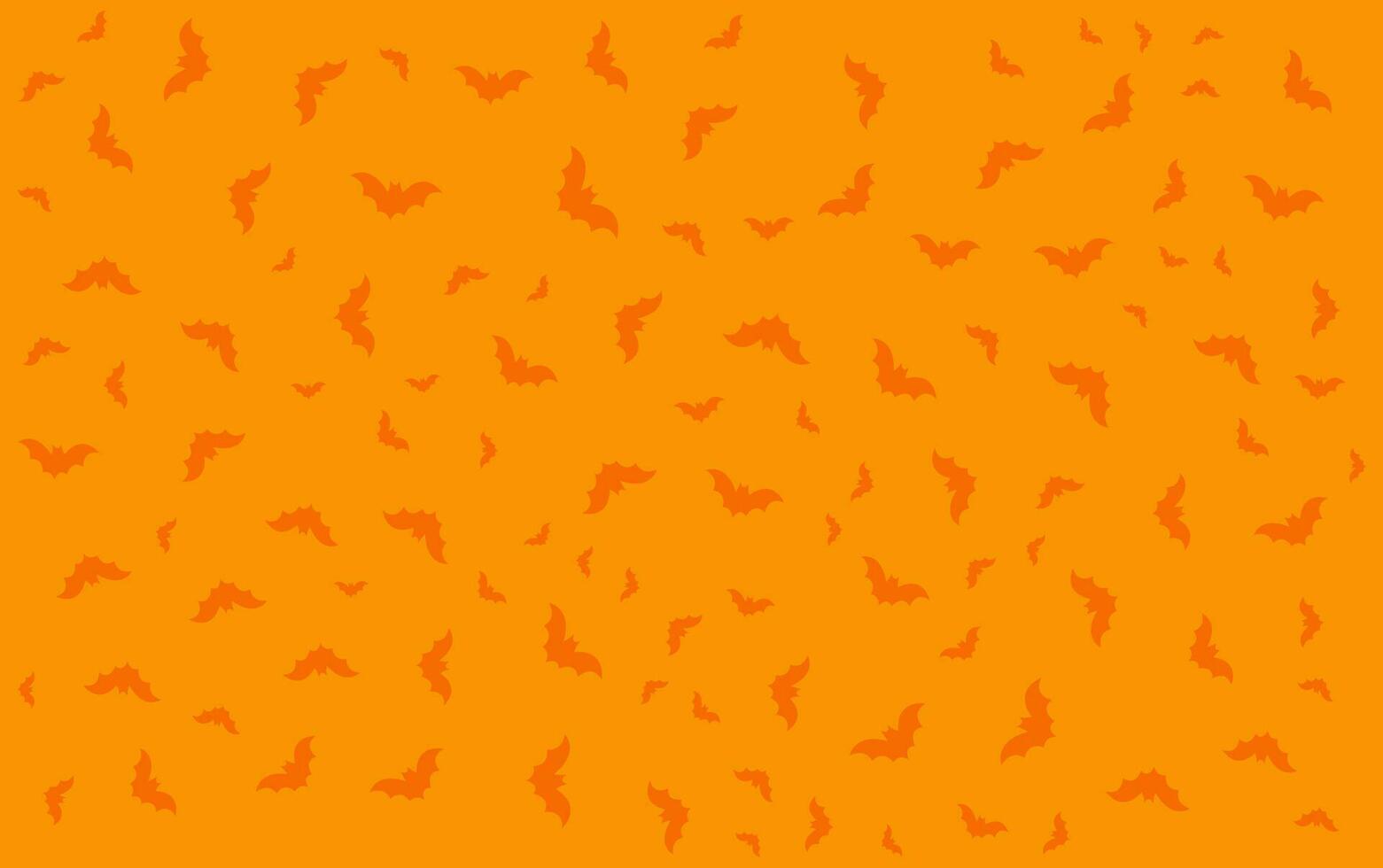 Vektor nahtlos Muster von fliegend Fledermäuse Silhouetten auf ein Orange Hintergrund