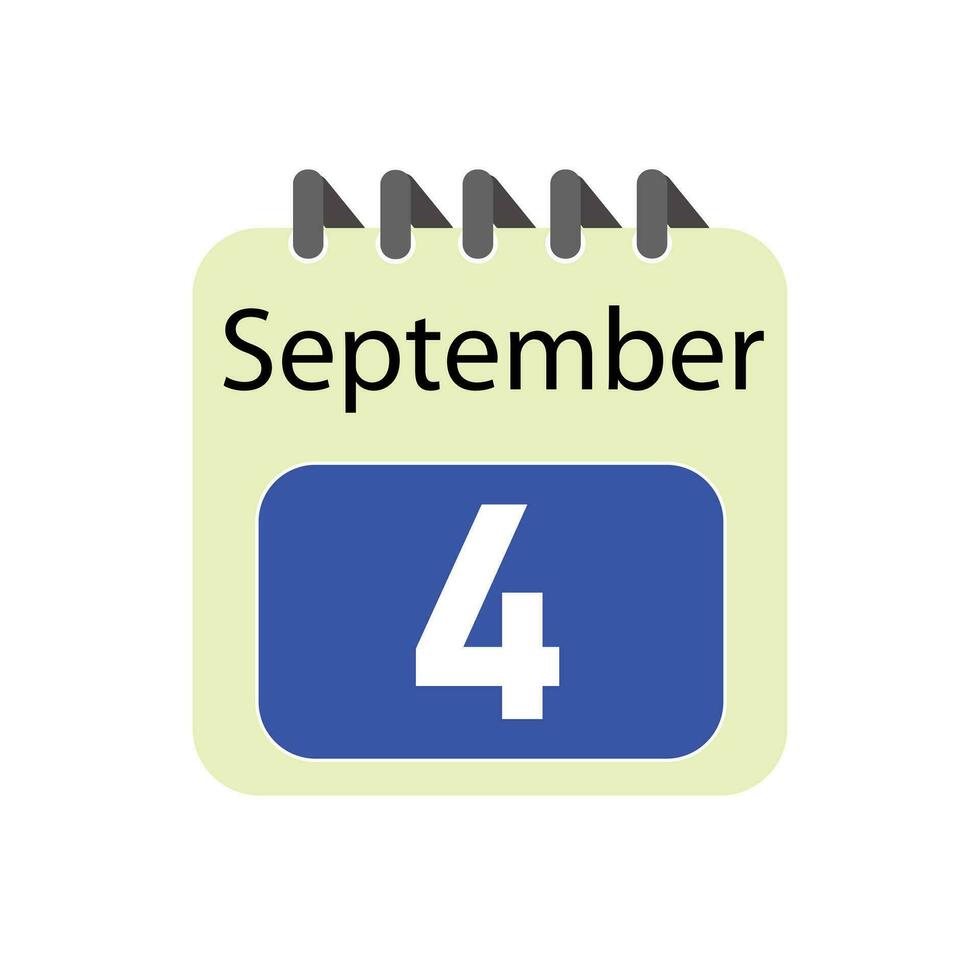 September 4 Täglich Kalender Symbol vektor