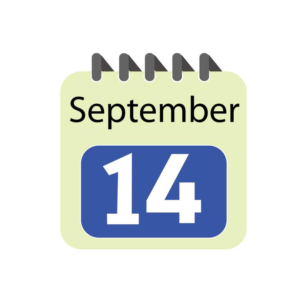 September 14 Täglich Kalender Symbol vektor