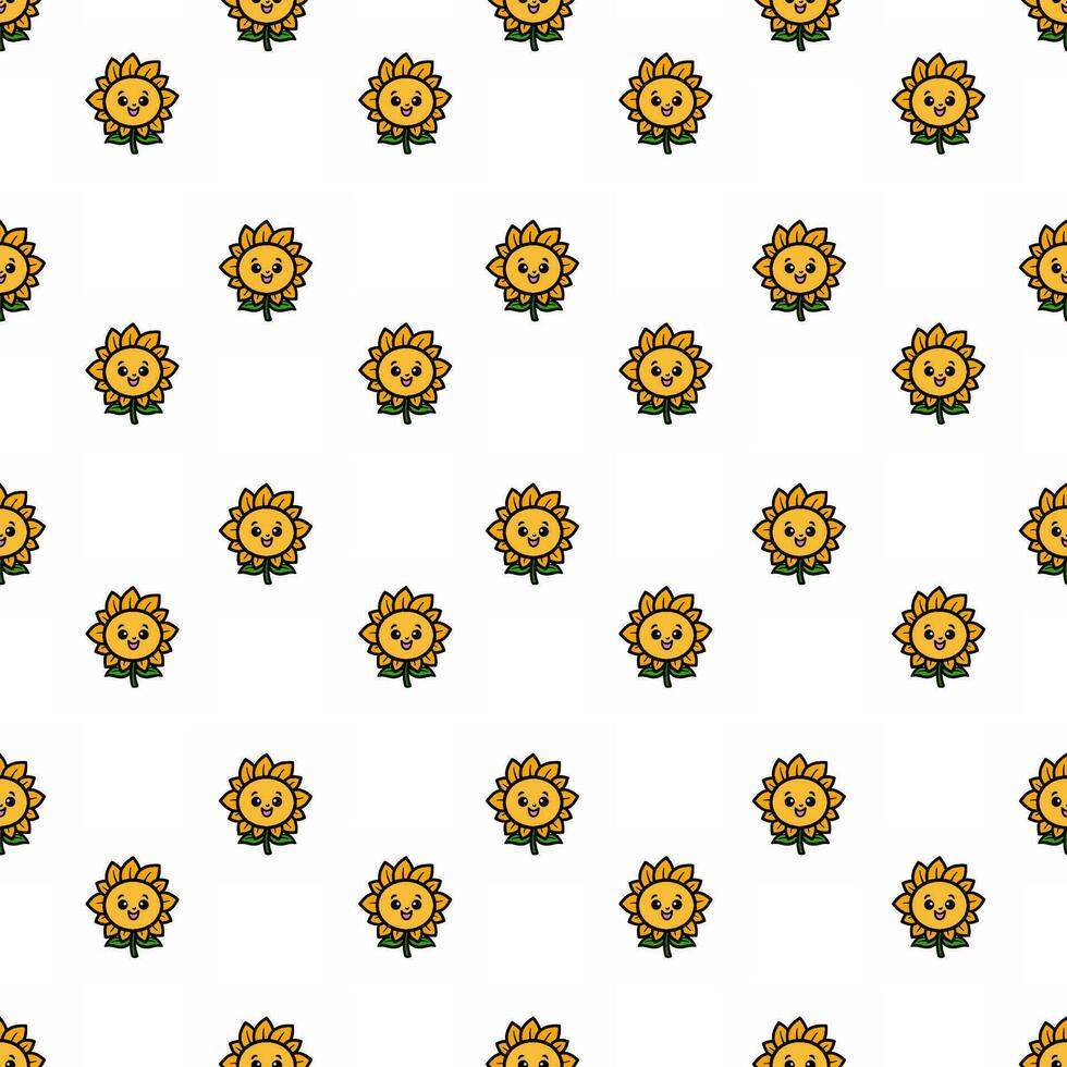 schön nahtlos Sonnenblume Muster Design zum dekorieren, Hintergrund, Stoff, Hintergrund und usw. vektor