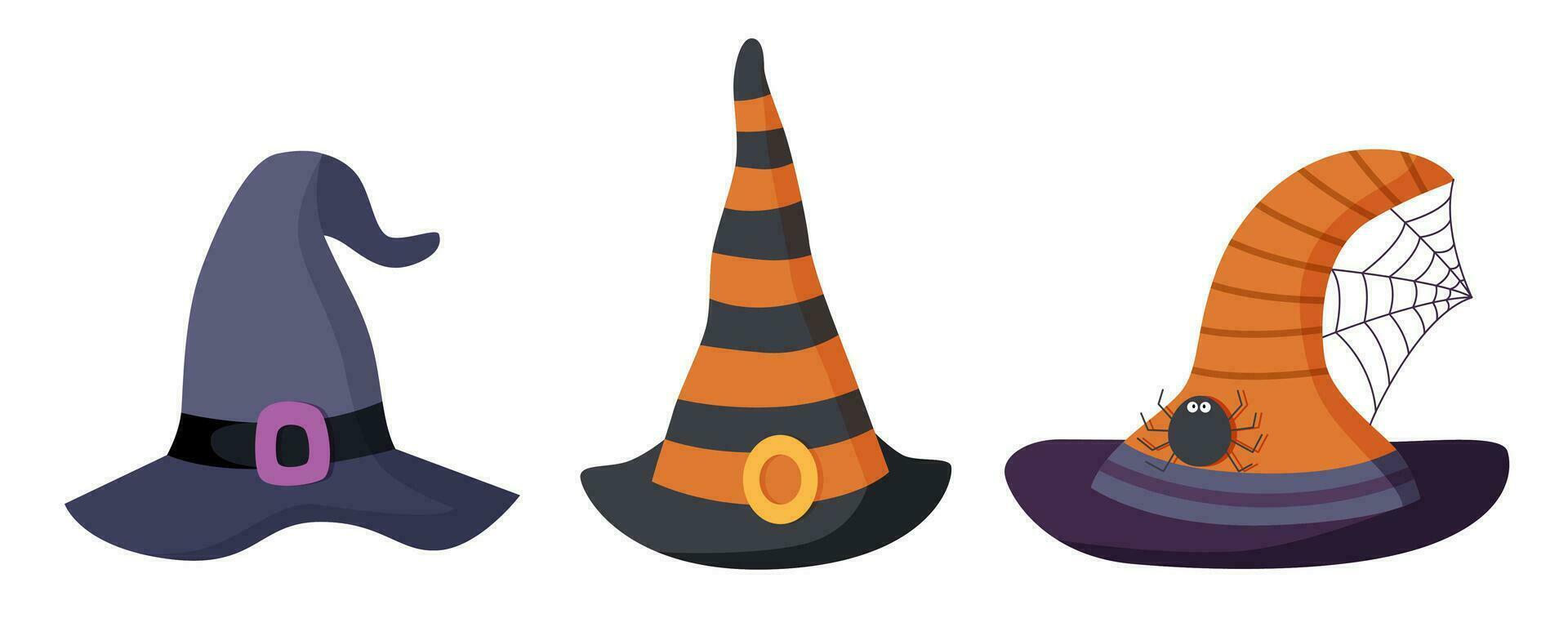 uppsättning halloween hattar vektor