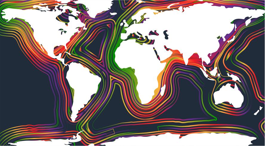 Bunte Karte der Welt, Vektorillustration vektor