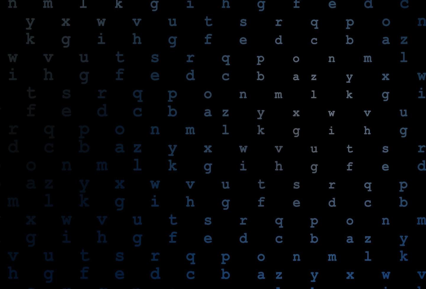 dunkelblauer Vektorhintergrund mit Zeichen des Alphabets. vektor