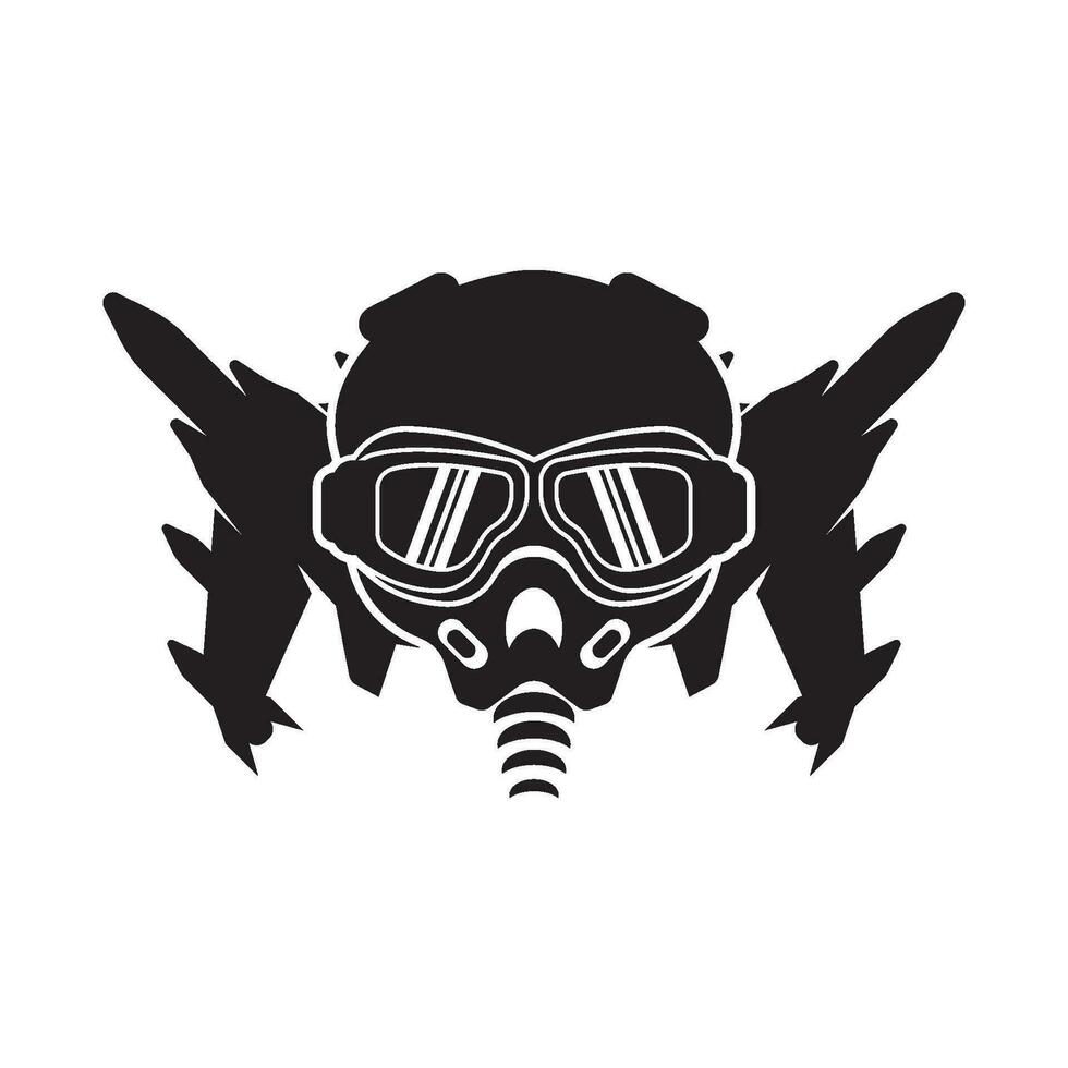 kämpe jet pilot logotyp ikon, vektor illustration design