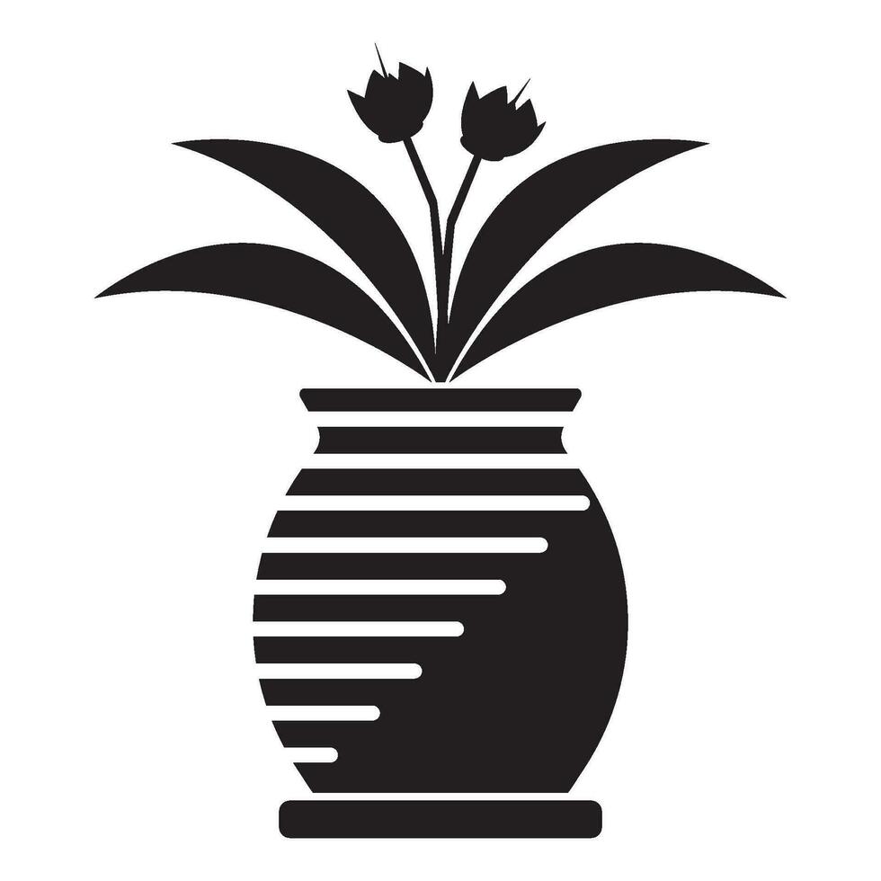 Blume Vase Symbol Logo Vektor Design Vorlage Illustration